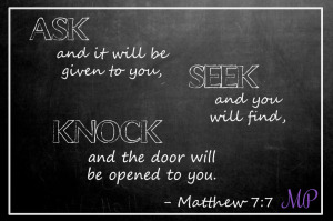 Mom's Priority verse of the day- Matthew 7:7