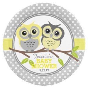 owl baby showers paper plate zazzle