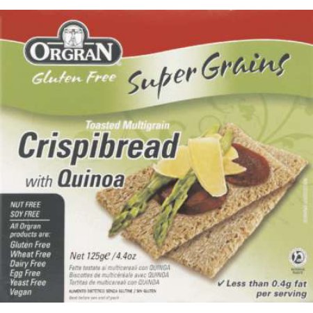 Orgran Toasted Multigrain Crispibread With Quinoa 4. 4-Ounce Boxes (Pack Of 6)
