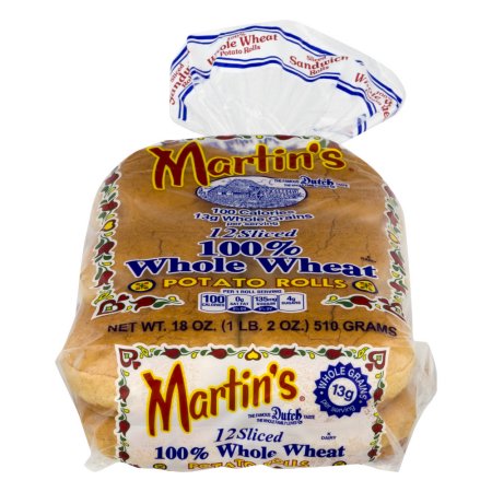 Martin's Sliced Potato Rolls 100% Whole Wheat - 12 CT