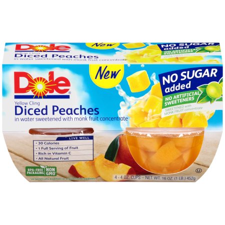 Dole Fruit Bowls Diced Peaches