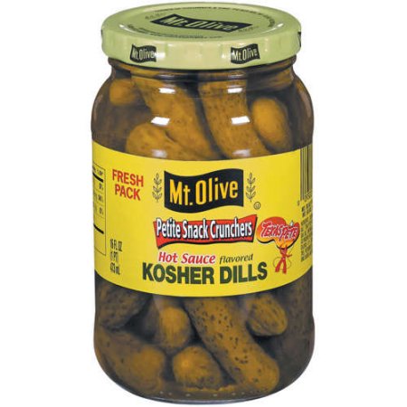 Mt. Olive Petite Snack Crunchers Kosher Dills With Hot Sauce Pickles