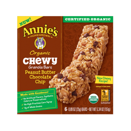Annie's ® Peanut Butter Chocolate Chip Organic Chewy Granola Bars 6 ct Box