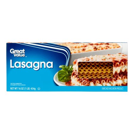 Great Value Lasagna Pasta