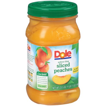 Dole ® Yellow Cling Sliced Peaches 23.5 oz. Plastic Bottle - Moms Priority