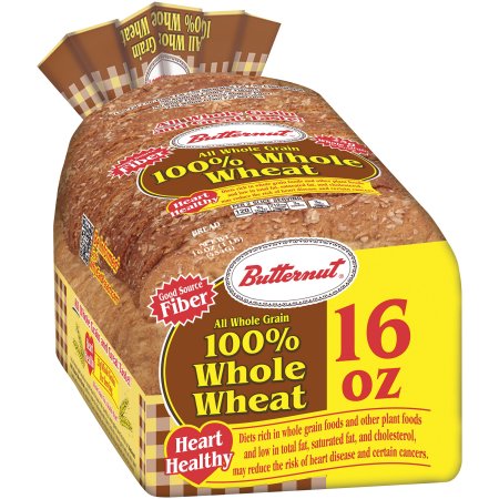 Butternut ® 100% Whole Wheat Bread 16 oz. Bag