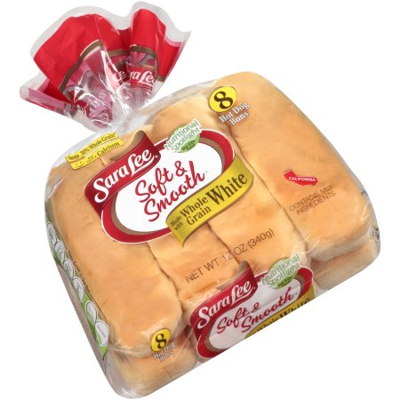 Sara Lee ® Soft & Smooth ® Made with Whole Grain White Hot Dog Buns 8 ct Bag