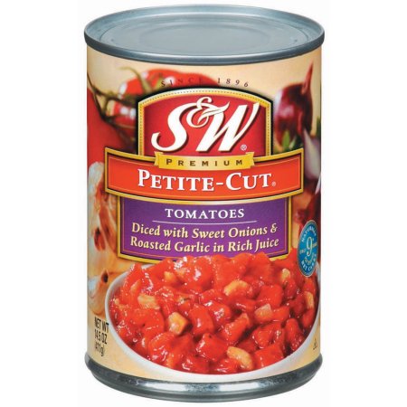 S ® Petite-Cut Diced Tomatoes with Sweet Onions & Roasted Garlic 14.5 oz. Can