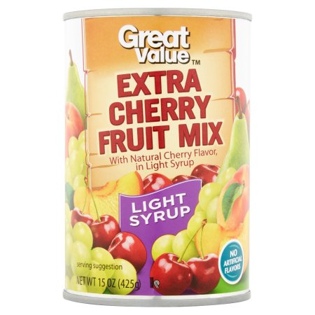 Great Value Light Syrup Extra Cherry Fruit Mix 15 oz