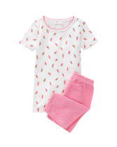 Sweetest dreams in our soft cotton set. Features standout print and picot trim. 100% Cotton Rib. Elasticized Waist. Machine Washable; Imported. The Classics Shop.