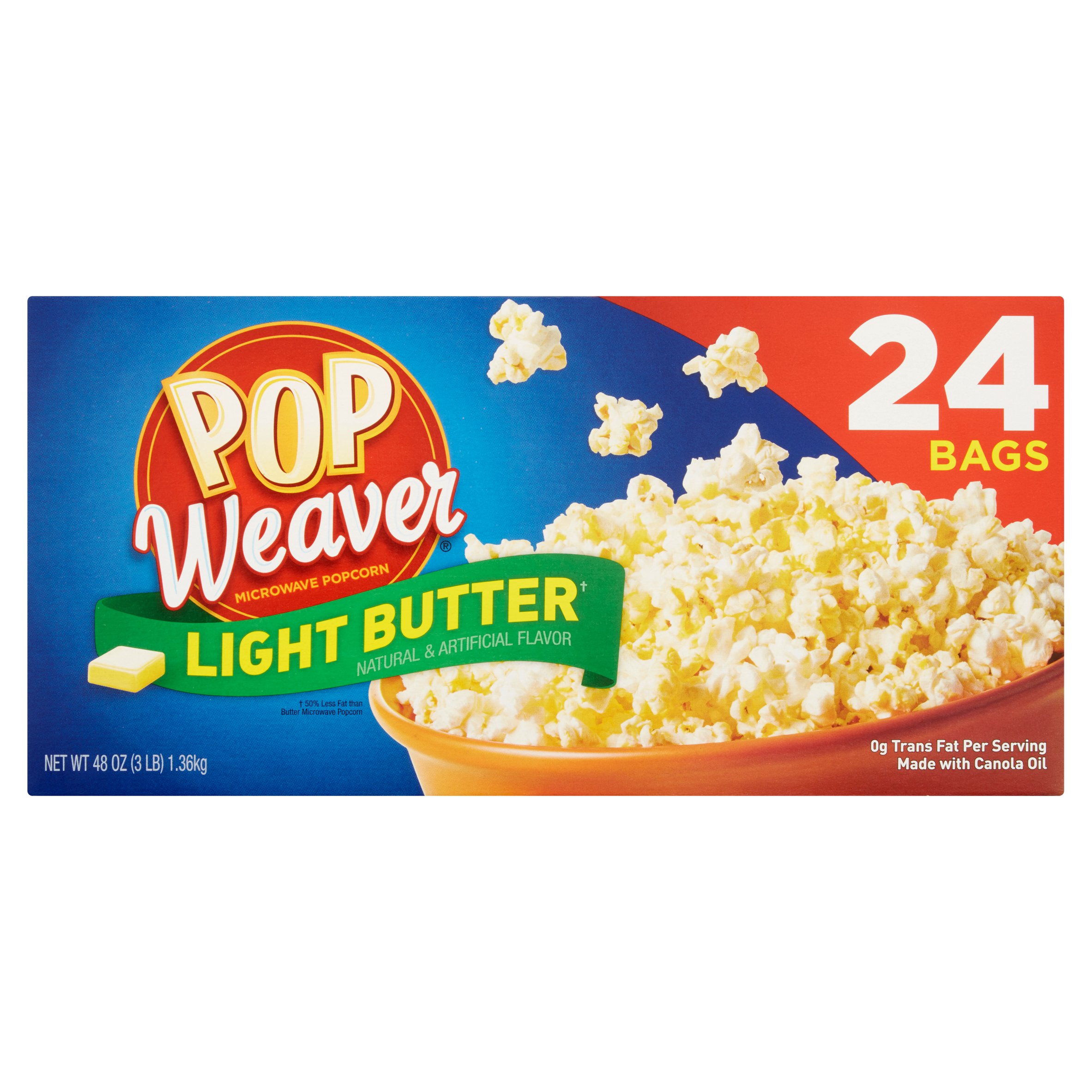 Pop Weaver Light Butter Microwave Popcorn 24 Bags 48 oz – Moms Priority