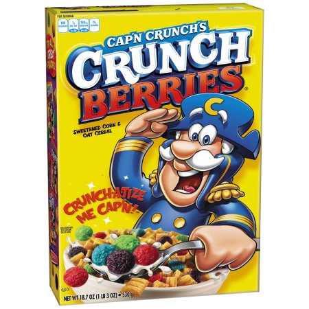 Cap'n Crunch Cereal, Crunch Berries, 18.7 Oz ~ Moms Priority