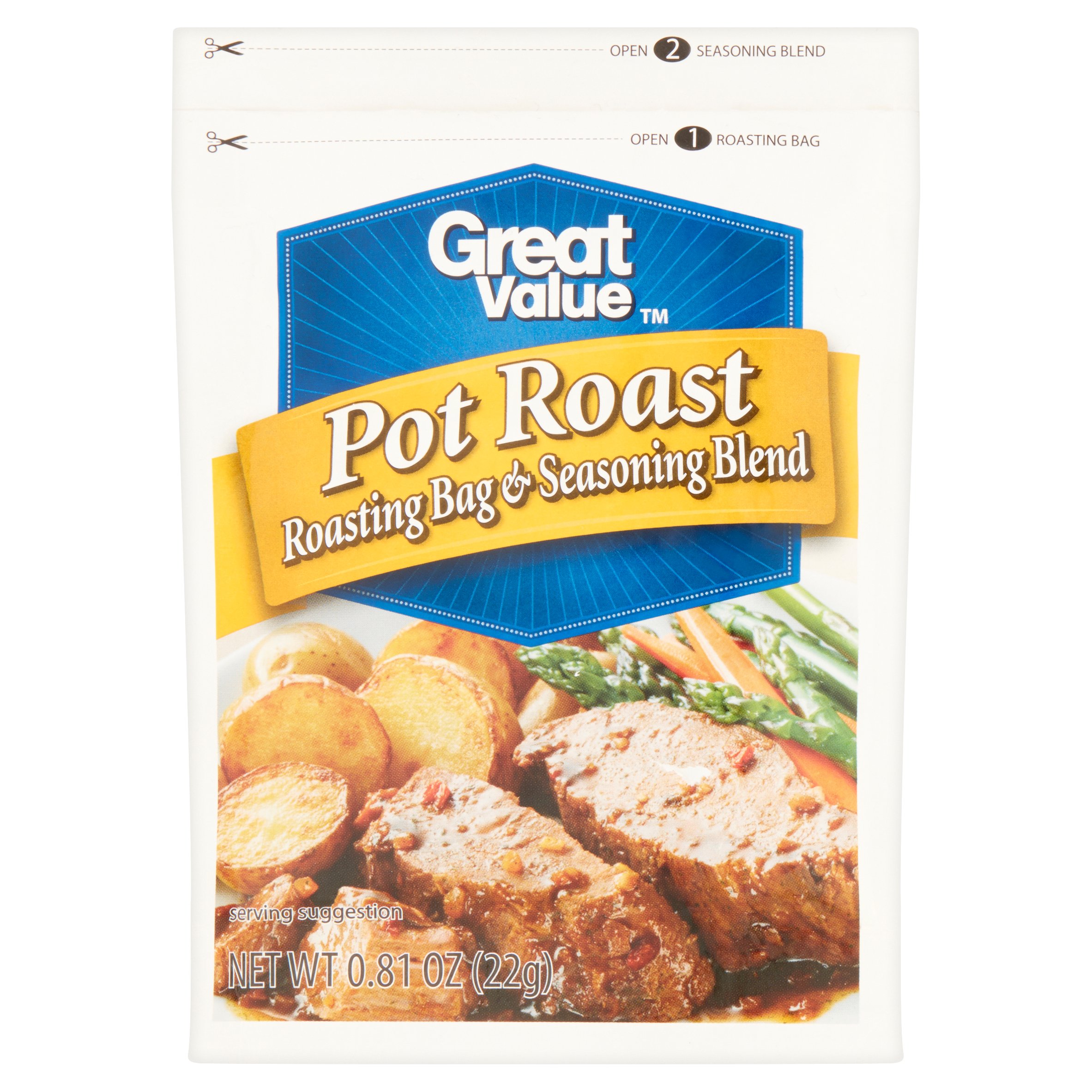Great Value Pot Roast Roasting Bag & Seasoning Blend 0.81 oz