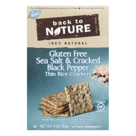 Back to Nature Gluten-Free Sea Salt & Cracked Black Pepper Rice Thin Crackers
