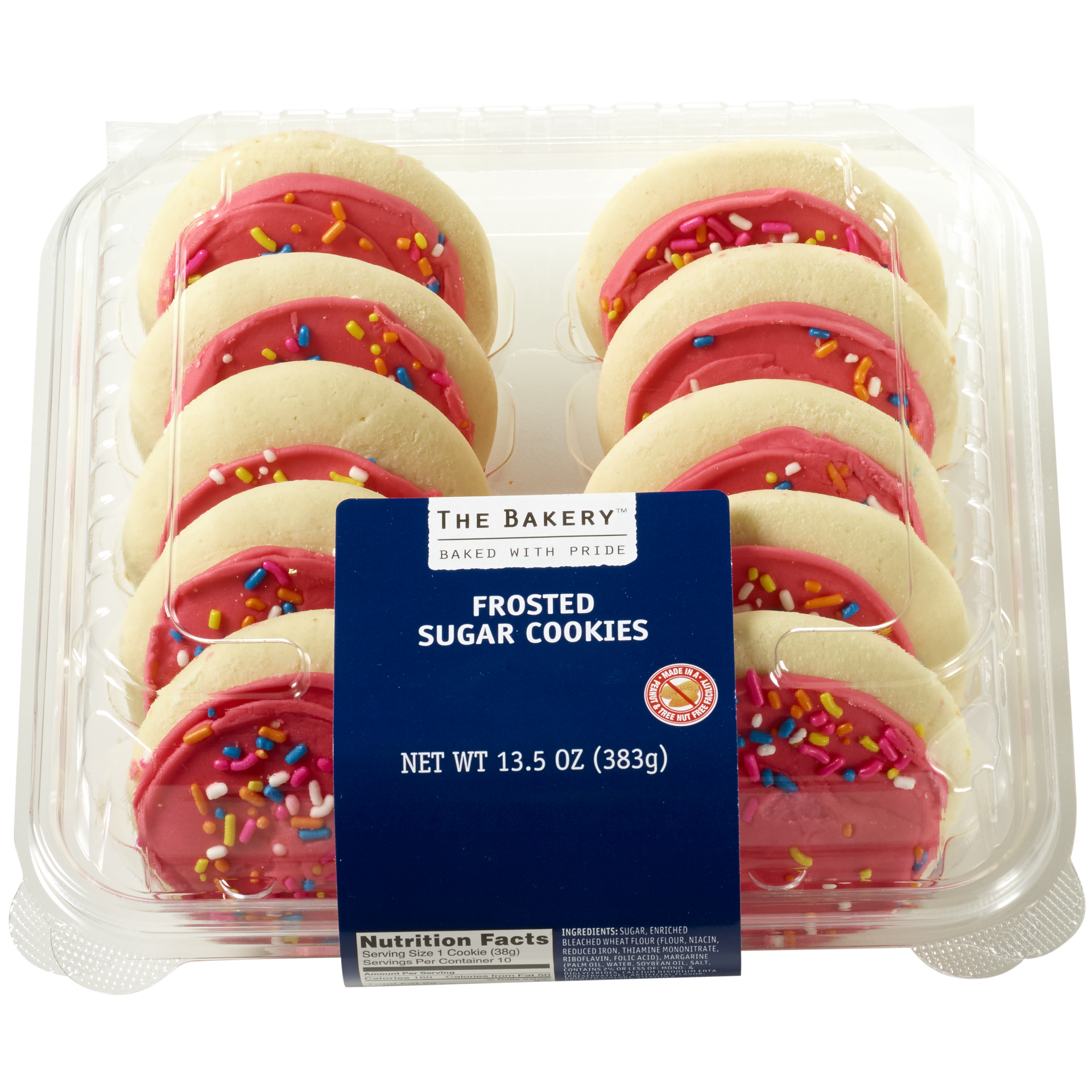 Freshness Guaranteed Frosted Sugar Cookies, Pink, 13.5 oz, 10 Count,  Shelf-Stable/Ambient, Whole