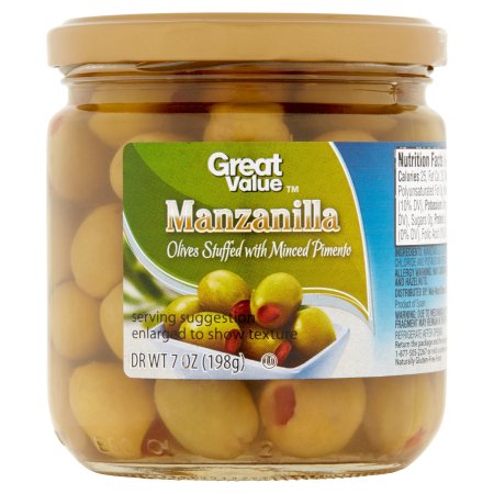 Great Value Manzanilla Olives Stuffed with Minced Pimento