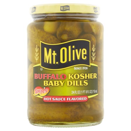 Mt. Olive Kosher Baby Dills Hot Sauce Flavored Pickles