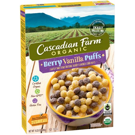Cascadian Farm ® Organic Berry Vanilla Puffs Gluten Free Cereal 10.25 oz. Box