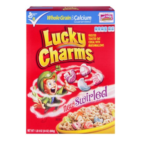 General Mills Lucky Charms Cereal - Swirled Marshmallow Charms, 24.0 OZ ...