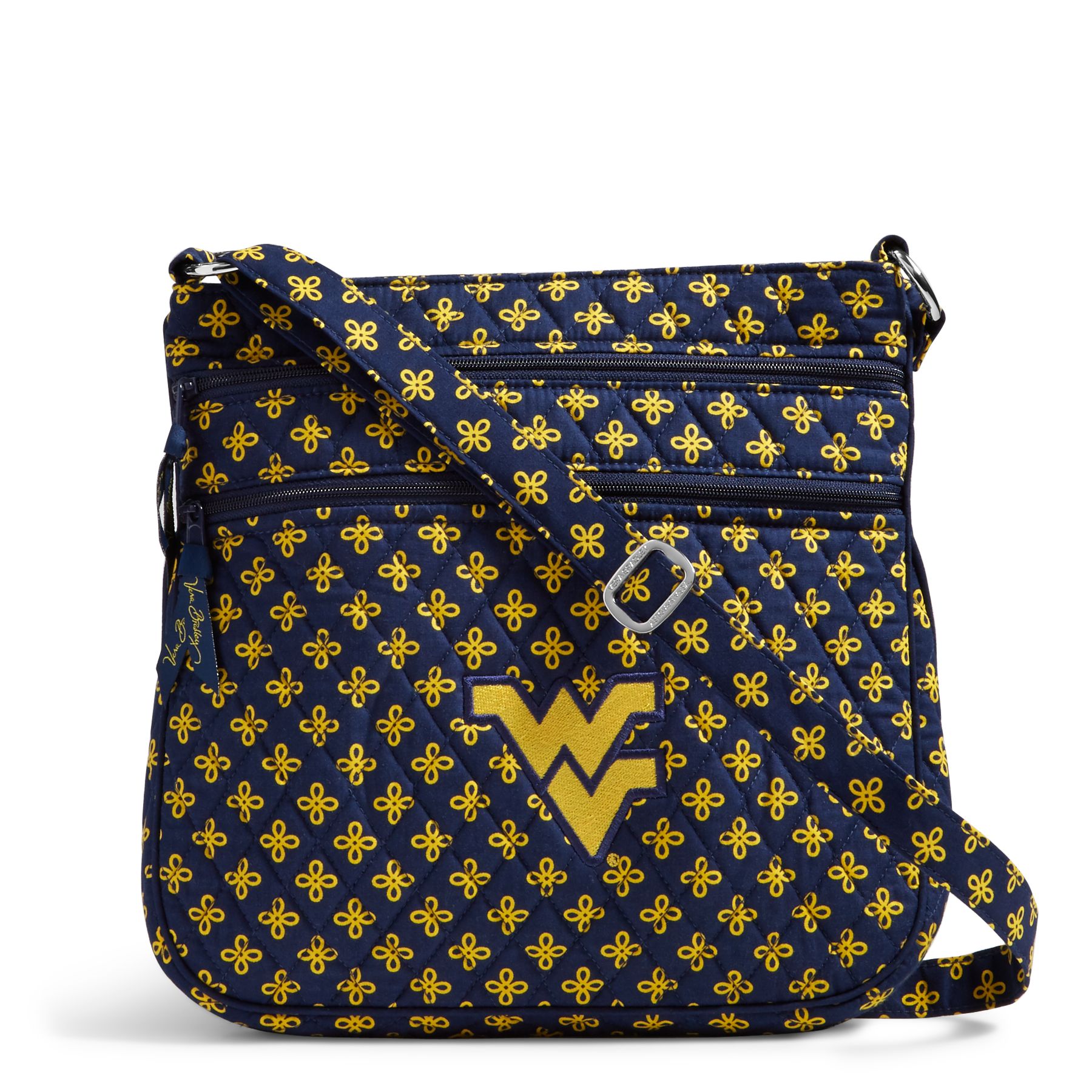 Vera Bradley Triple Zip Hipster Women's Crossbody Bag in Navy/Var. Gold ...