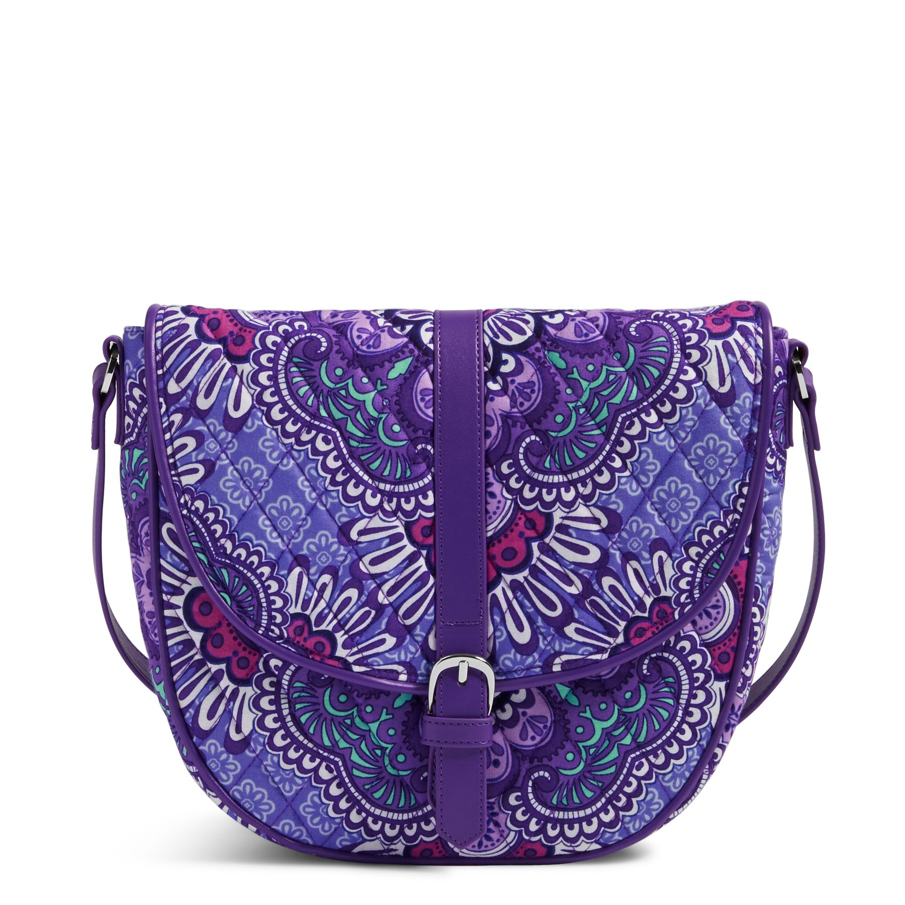 Vera Bradley Slim Saddle Bag in Lilac TapestryCrossbodies