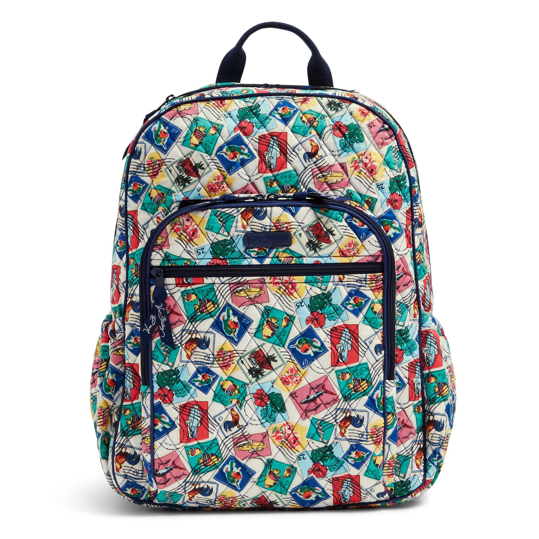 Vera Bradley Campus Tech Backpack in Cuban Stamps - Moms Priority