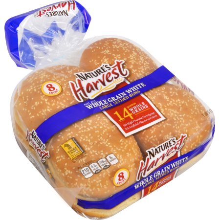 Nature's Harvest Whole Grain White Seeded Buns