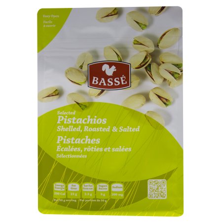 Basse Selected Pistachio Nuts Shelled Roasted Salted (7oz.) Packed Fresh With Nutritious Nut-Trition Good Pistachio