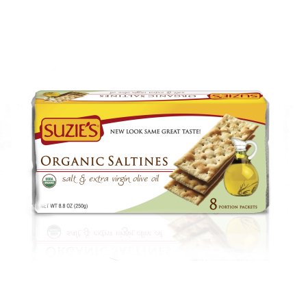Suzie's Organic Saltines Salt & Extra Virgin Olive Oil 8.8 Ounce
