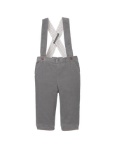 Dapper days ahead in our corduroy suspender pant. Features adjustable suspenders
