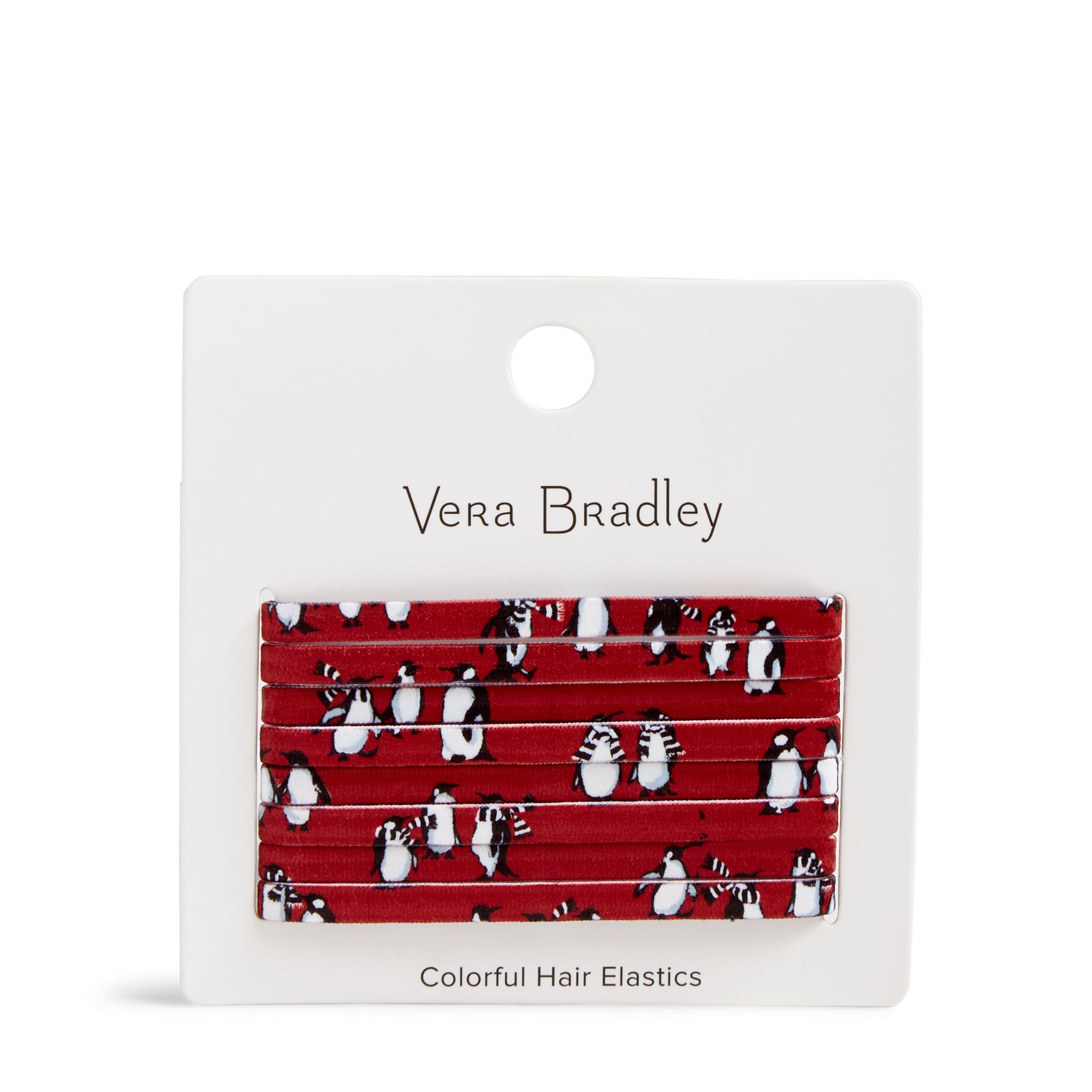 Vera Bradley Colorful Hair Elastics in Playful Penguins GrayHair Accessories