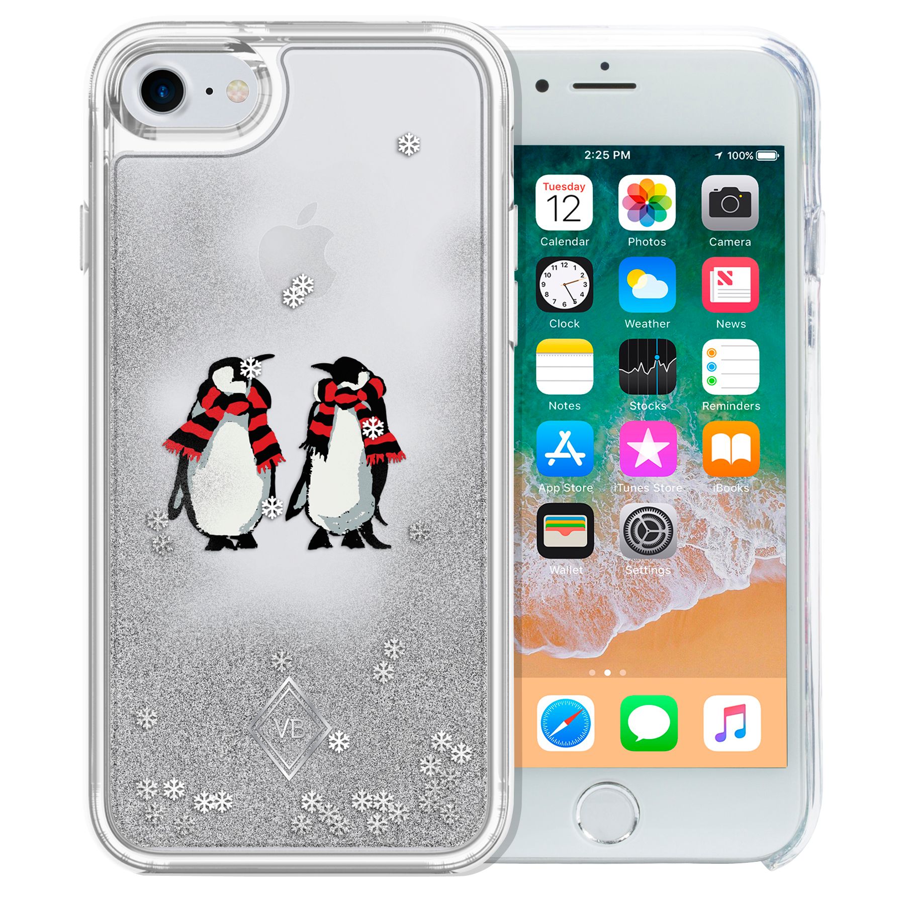 Vera Bradley Glitter Flurry Case for iPhone 7 in Playful Penguins GrayPhone Accessories