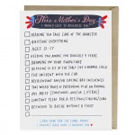 Checklist Mother's Day Greeting Card ~Folded card is offset print in Los Angeles with the hand lettered phrase "This Mother's Day