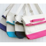 Canvas Foldover Laptop Bag ~Rethink the laptop bag! All canvas tote has a webbed shoulder strap