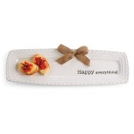 Happy Everything Tray ~Ceramic tray features raised border pattern