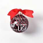 Coton Colors Georgia Word Collage Ornament ~Any University of Georgia fan will be proud to showcase school pride during the holiday season with the Georgia Word Collage Glass Ornament featuring the school mascot and colors! Each ornament is perfectly packaged with a matching gift box and coordinating tied ribbon for easy gift giving and safe storage.