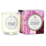 Voluspa - Maison Jardin - Amaranth & Jasmine Scented Candle 3oz ~Voluspa Amaranth & Jasmine Votive Candle exudes the scent of the Royal Queen of flowers