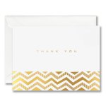 William Arthur Chevron Foil Stamped Thank You Notes ~You're positively glowing. Gracious in gold