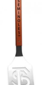 Florida State Seminoles Sportula ~Florida State sports enthusiasts will love this ultimate display of Florida State Merchandise. The Sportula is a heavy duty stainless steel grilling spatula that is perfectly designed for the Ultimate Tailgater! Go Seminoles!  Unique laser-cut design Heavy-duty stainless steel Hard maple handles with durable brass rivets Convenient bottle opener Custom heat-stamped lettering
