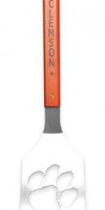 Clemson Tigers Sportula ~Clemson sports enthusiasts will love this ultimate display of Clemson Tigers Merchandise. The Sportula is a heavy duty stainless steel grilling spatula that is perfectly designed for the Ultimate Tailgater! Go Tigers!  Unique laser-cut design Heavy-duty stainless steel Hard maple handles with durable brass rivets Convenient bottle opener Custom heat-stamped lettering
