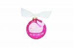 My First Christmas Pink Whale Glass Ornament ~Add a nautical note to baby's first Christmas with the preppy and playful My First Christmas Pink Whale Ornament. The little pink and white whale sails into the holiday season with crisp stripes and a playful spout. Each ornament is perfectly packaged with a matching gift box and coordinating tied ribbon for easy gift giving and safe storage.