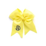 Yellow Hair Bow ~Add a personal touch to an already picture perfect solid grosgrain hair bow. Bow features an alligator style clip and is personalized on the left tail. Put your girl's name on a hair bow today!