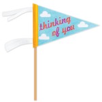 Thinking of You Pennant ~Cheer someone up with these colorful felt pennants! 5" x 8" pennant on a wooden stick.