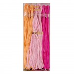 Pinks Party Tassel Garland ~No hassle tassels! Includes 12 tassels in shades of gold and silver. Since each tassel is separate you can space them out to your liking as well choose what colors go next to each other. Mix and match with the other colors to create the paper tassel of your dreams. Includes thread. Assembly required.