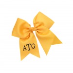 Gold Hair Bow ~Add a personal touch to an already picture perfect solid grosgrain hair bow. Bow features an alligator style clip and is personalized on the left tail. Put your girl's name on a hair bow today! Personalize for only $10.00!
