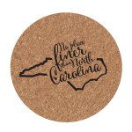 North Carolina Cork Trivet ~Show your love for your state. Cork trivet features the outline of the state and the phrase "No place finer than North Carolina". Makes a great wedding