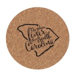 South Carolina Cork Trivet ~Show your love for your state. Cork trivet features the outline of the state and the phrase "No place finer than South Carolina". Makes a great wedding