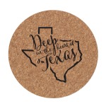 Texas Cork Trivet ~Show your love for your state. Cork trivet features the outline of the state and the phrase "Deep in the heart of Texas". Makes a great wedding