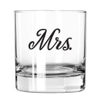 Mrs. Black Rocks Glass ~Toast to the new couple with a rocks with the word "Mrs." printed in black. Great for engagements
