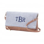 Navy Seersucker Crossbody Purse ~Perfect for those all-day shopping trips